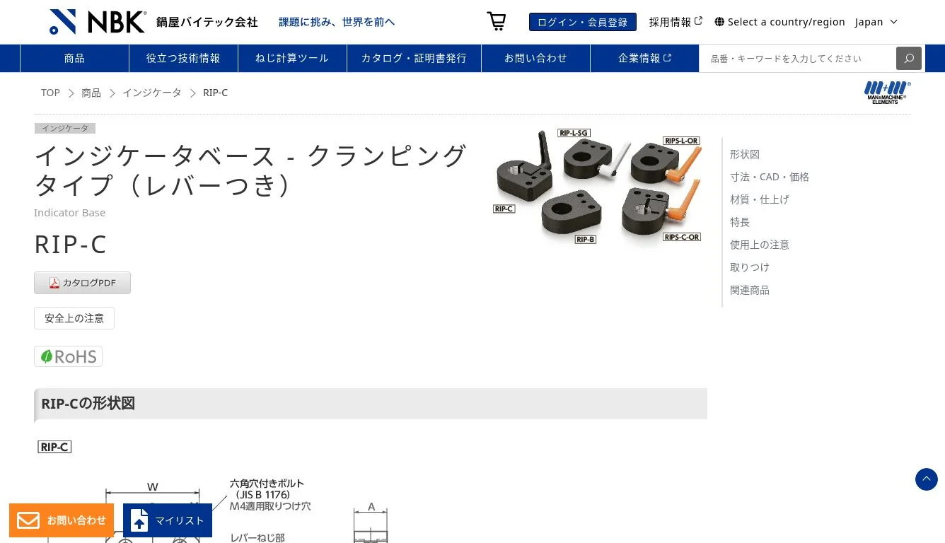 INNERRAUM HM6CTBKPV00CONCRETEBLACK 関税送料込 RIP-C_インジケータベース - クランピングタイプ（レバーつき